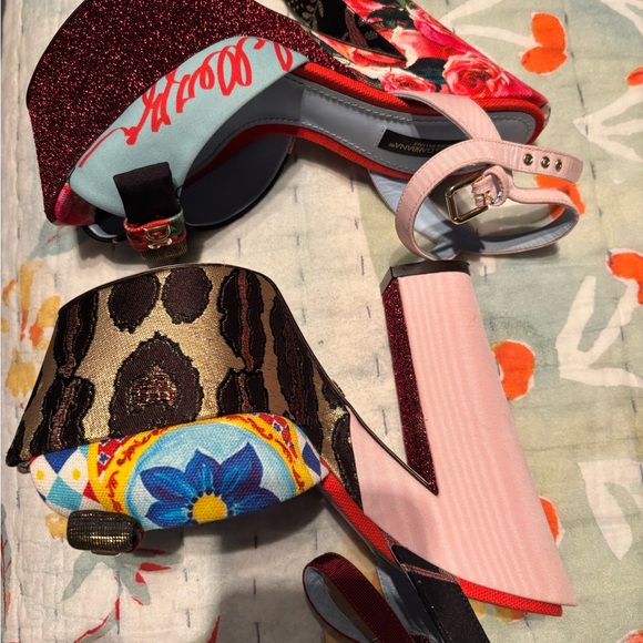 Dolce & Gabbana Patchwork Floral Platform Heels 36 - Picture 14 of 17